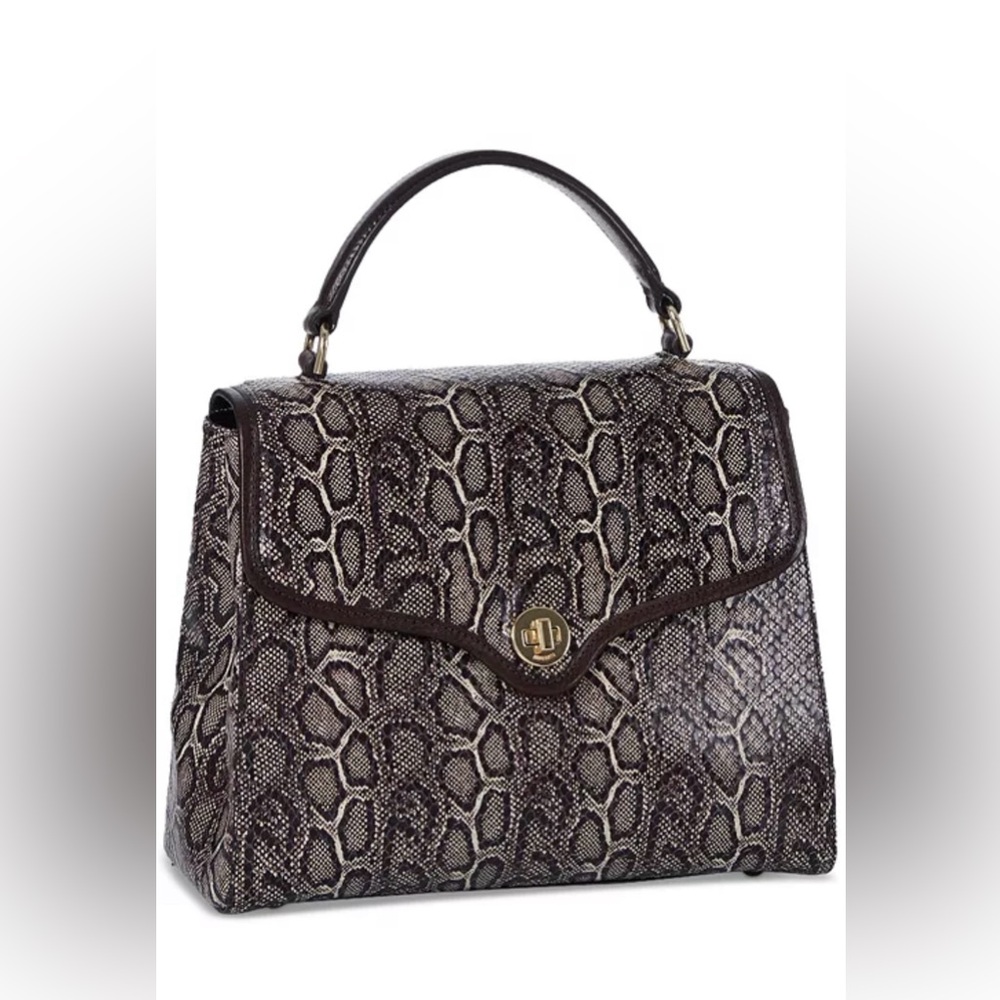 Brahmin Rene Caswell Embossed Leather Satchel NWOT 💼